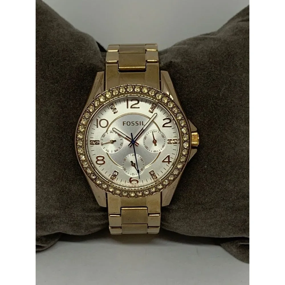 Fossil ES3887 Women's Gold Stainless Steel Analog Silver Dial Quartz Warch GE40